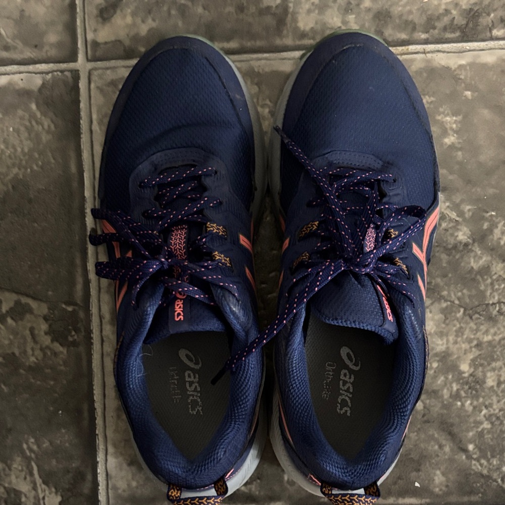 Asics Blue and Coral Trail Shoes